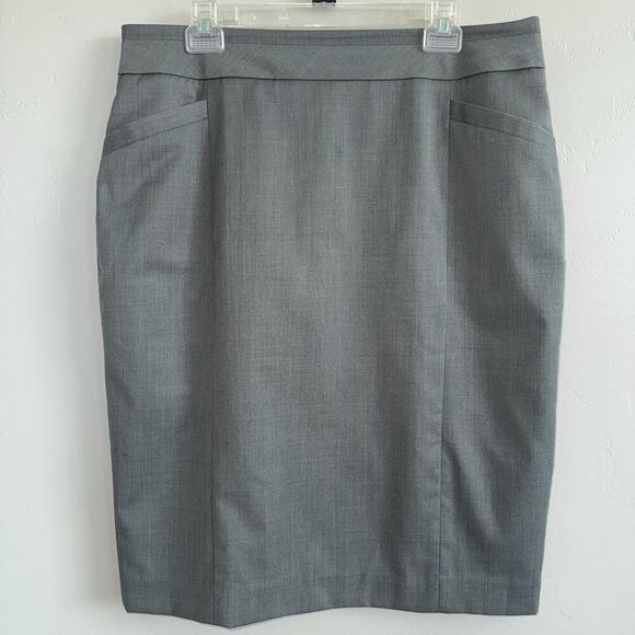 Pendleton Wool Blend Pencil Skirt Woman’s Size 14 Made In USA Gray Pockets - Picture 1 of 7